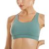 RUNNING GIRL Strappy Sports Bra for Women Sexy Crisscross Back Light Support Yoga Bra with Removable Cups (2723Green, S)