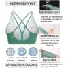 RUNNING GIRL Strappy Sports Bra for Women Sexy Crisscross Back Light Support Yoga Bra with Removable Cups (2723Green, S)