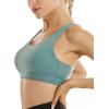 RUNNING GIRL Strappy Sports Bra for Women Sexy Crisscross Back Light Support Yoga Bra with Removable Cups (2723Green, S)