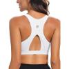 RUNNING GIRL Sports Bra for Women,High Impact Large Bust Padded Sports Bra Fitness Workout Running Yoga Tank Tops (WX2827White,L)