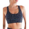 RUNNING GIRL Sports Bras for Women, Criss-Cross Back Padded Strappy Sports Bras Medium Support Yoga Bra with Removable Cups(2825_Leopard Print_S)