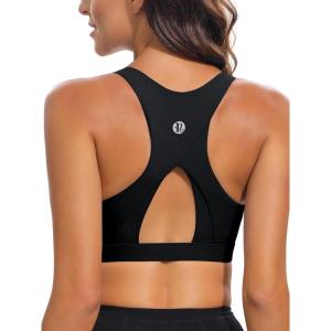 RUNNING GIRL Sports Bra for Women,High Impact Large Bust Padded Sports Bra Fitness Workout Running Yoga Tank Tops (WX2827Black,XXL)