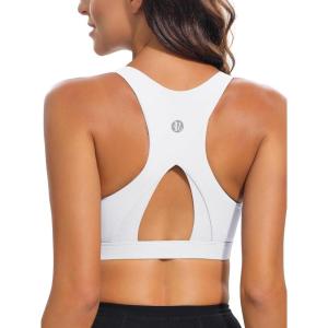 RUNNING GIRL Sports Bra for Women,High Impact Large Bust Padded Sports Bra Fitness Workout Running Yoga Tank Tops (WX2827White,L)
