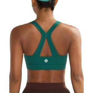RUNNING GIRL Sports Bras for Women High Support, V Neck Molded Cup High Impact Sports Bra with Sewn in Pads(Teal)