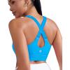 RUNNING GIRL Womens Workout Seamless Bra, Push Up Sports Bras for Women High Support Moulded Cup Racerback Yoga Bra(A-bright Blue)