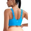 RUNNING GIRL Womens Workout Seamless Bra, Push Up Sports Bras for Women High Support Moulded Cup Racerback Yoga Bra(A-bright Blue)